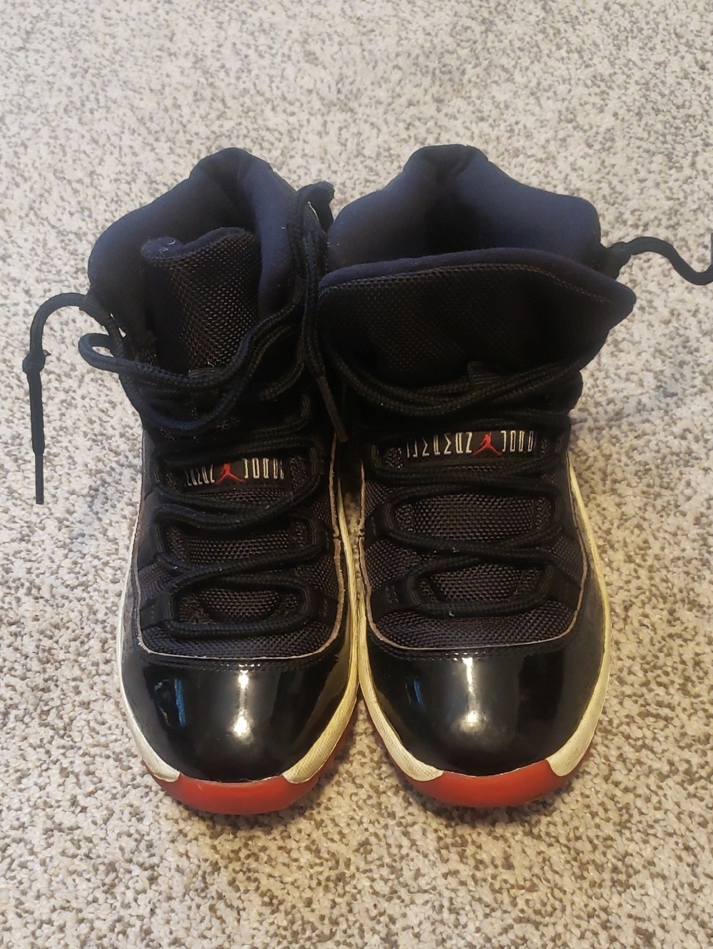 Jordan Kids Black Red Patent Leather High-Tops